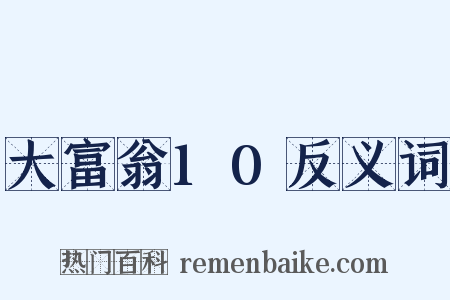 大富翁10反义词是什么意思的图片